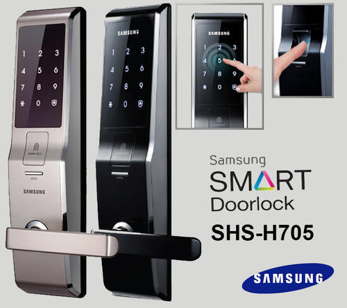 Samsung digital door lock shs-p718 fingerprint push pull two-way latch mortise
